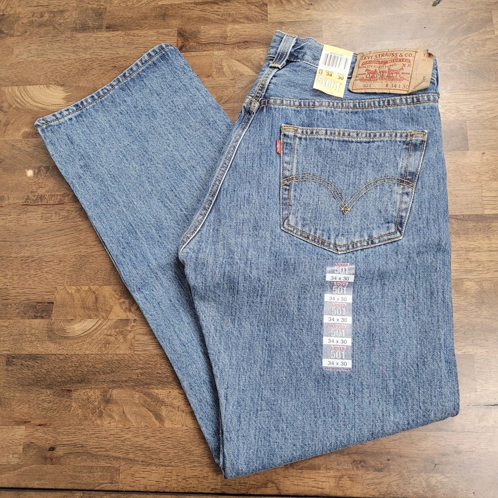 Levi's 501 Original Fit Jeans 34x30 NWT Deadstock 2008 Medium Wash